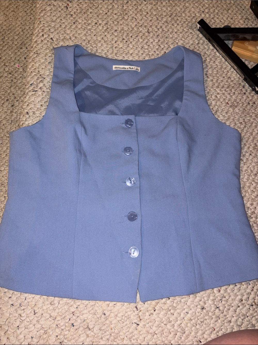 Abercrombie & Fitch periwinkle Blue Button Front vest